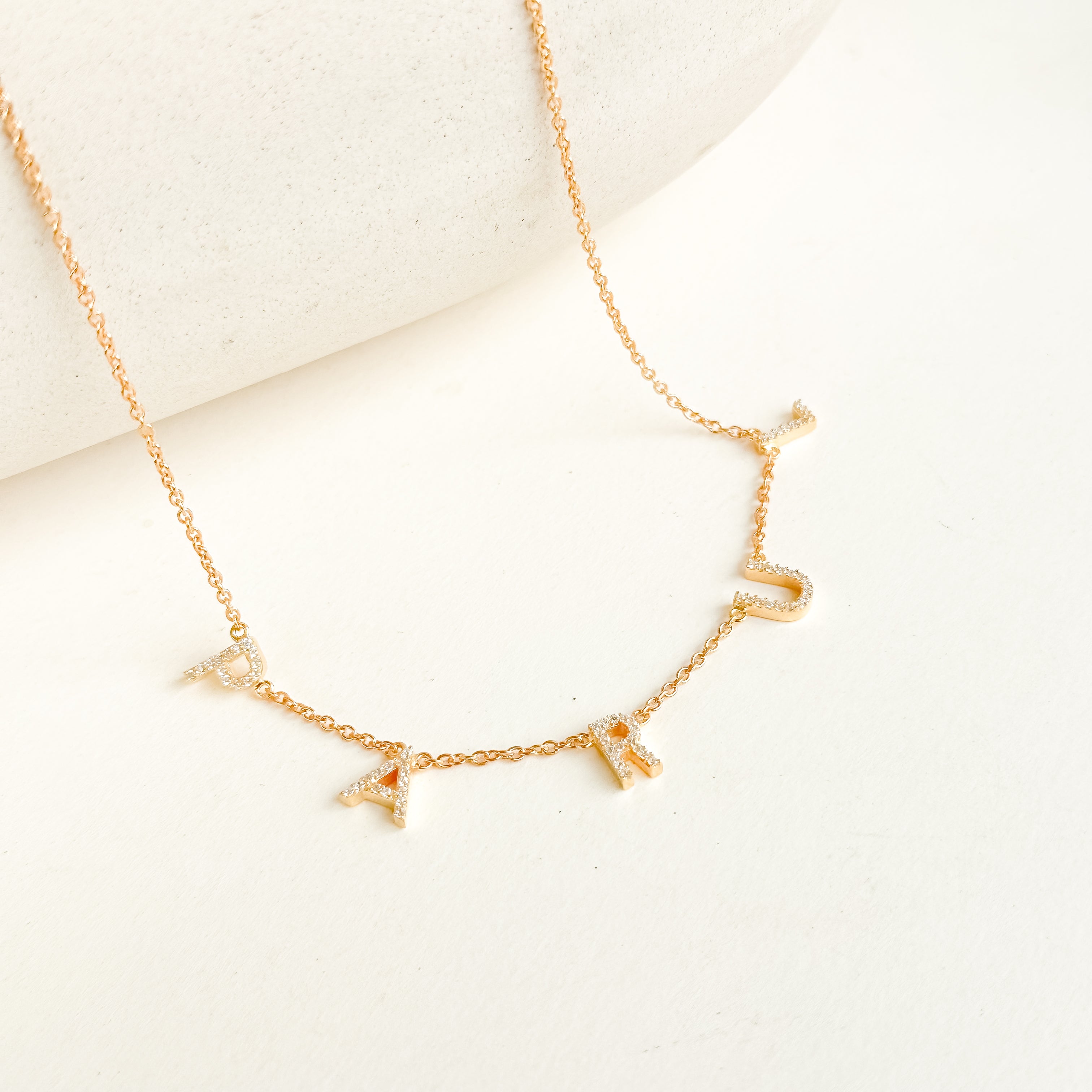 Custom Pave Diamond Name Necklace - Octonov 