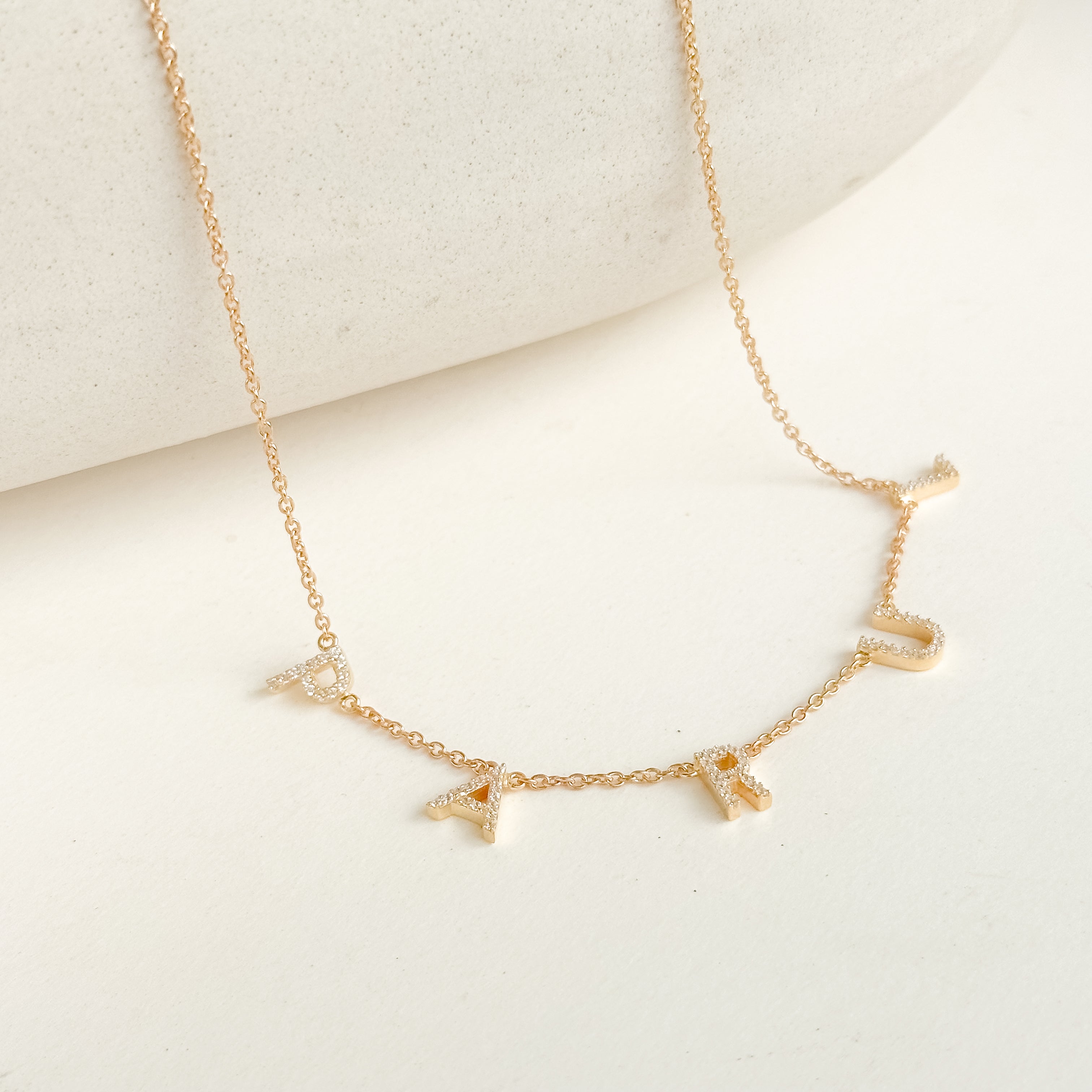 Custom Pave Diamond Name Necklace - Octonov 