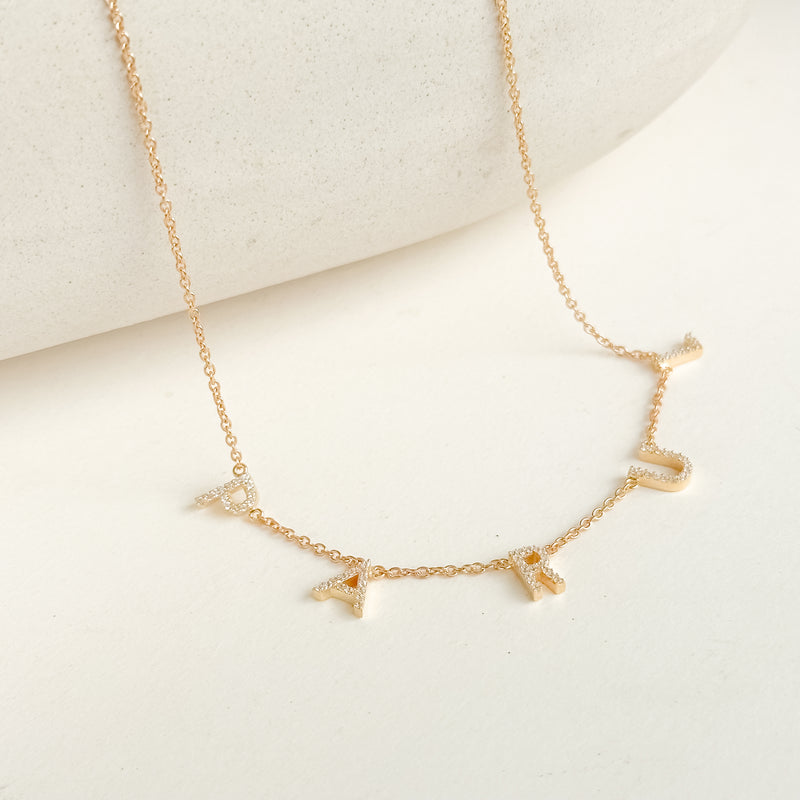Custom Pave Diamond Name Necklace