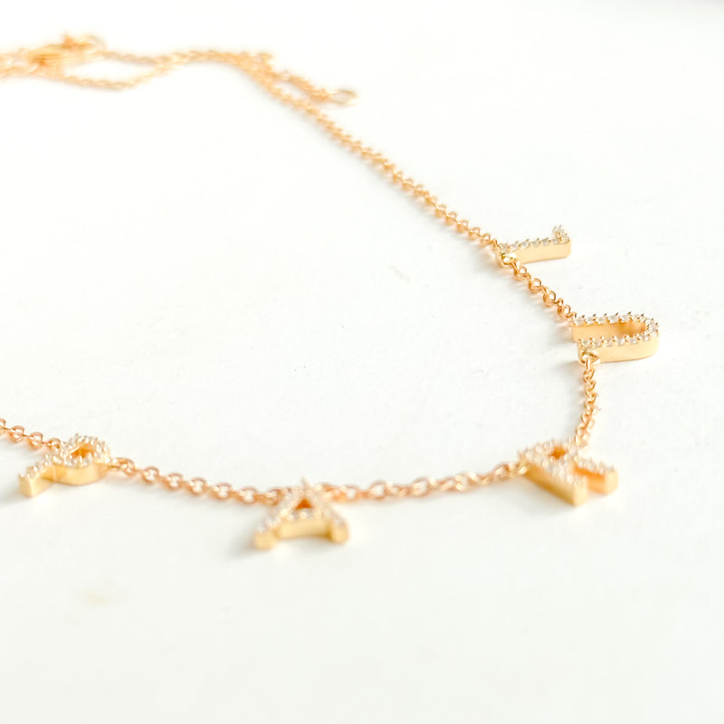 Custom Pave Diamond Name Necklace