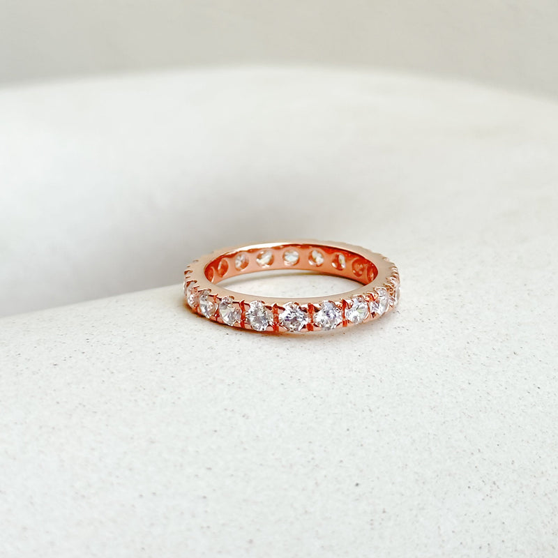 Zircon Encrusted Eternity Band