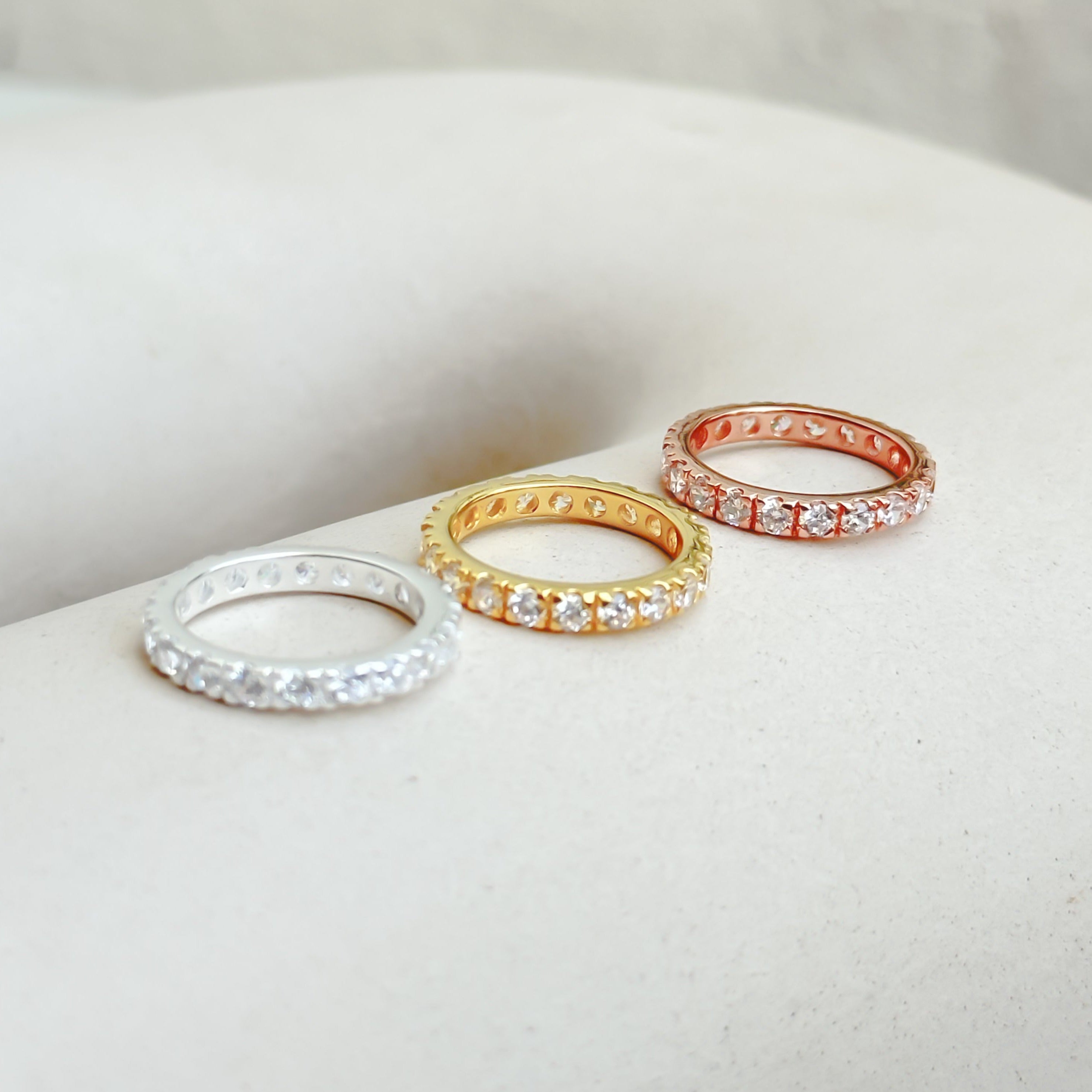 Zircon Encrusted Eternity Band - Octonov 