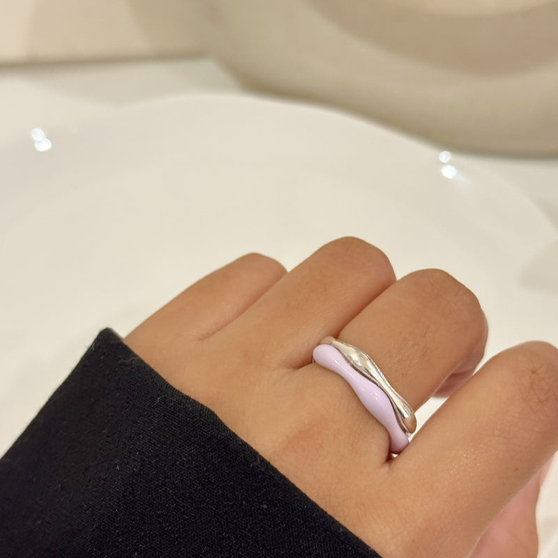 Solid Swirl Stacker & Sorbet Swirls Lavender Enamel Duo