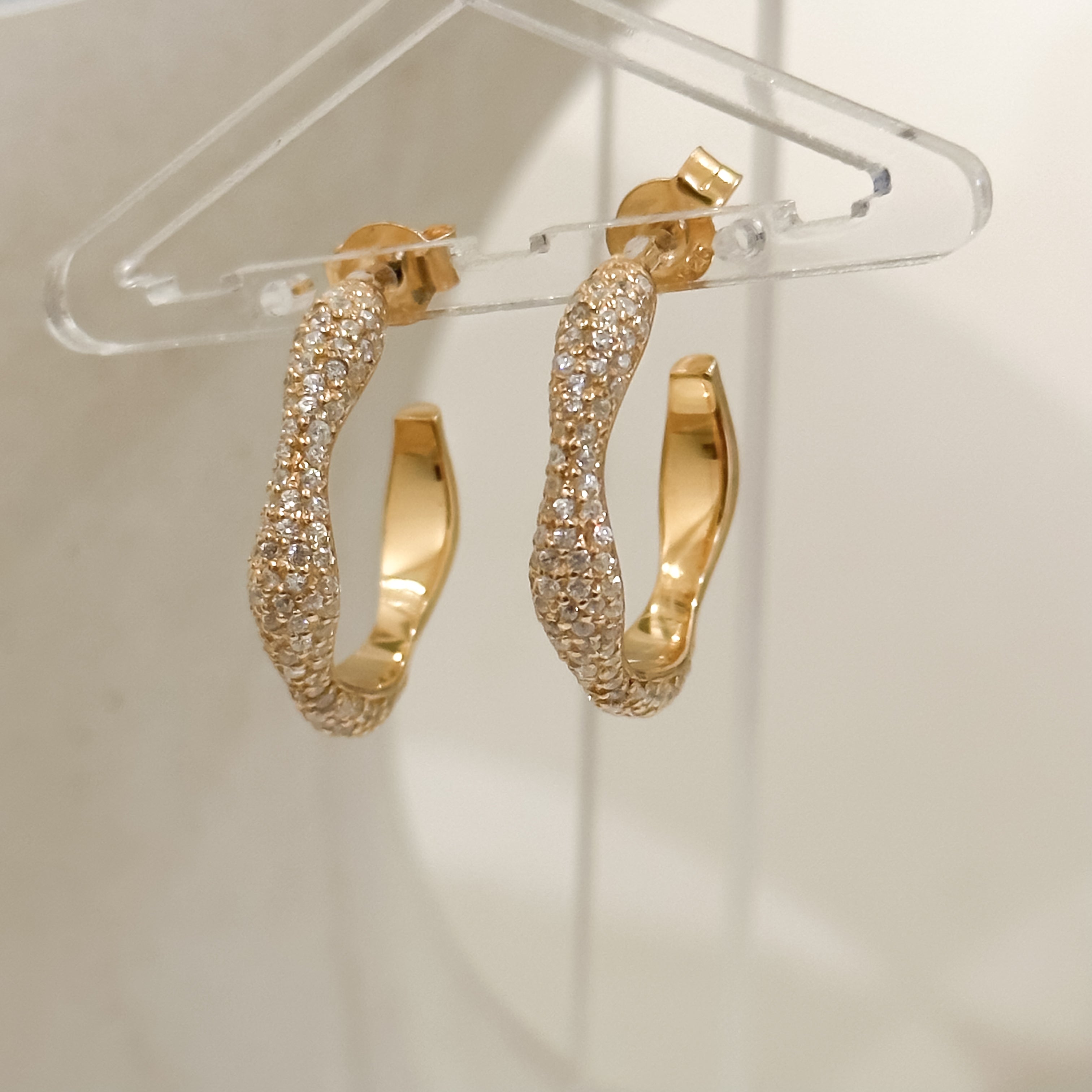 Diamond Swirls Silver Hoops - Octonov 