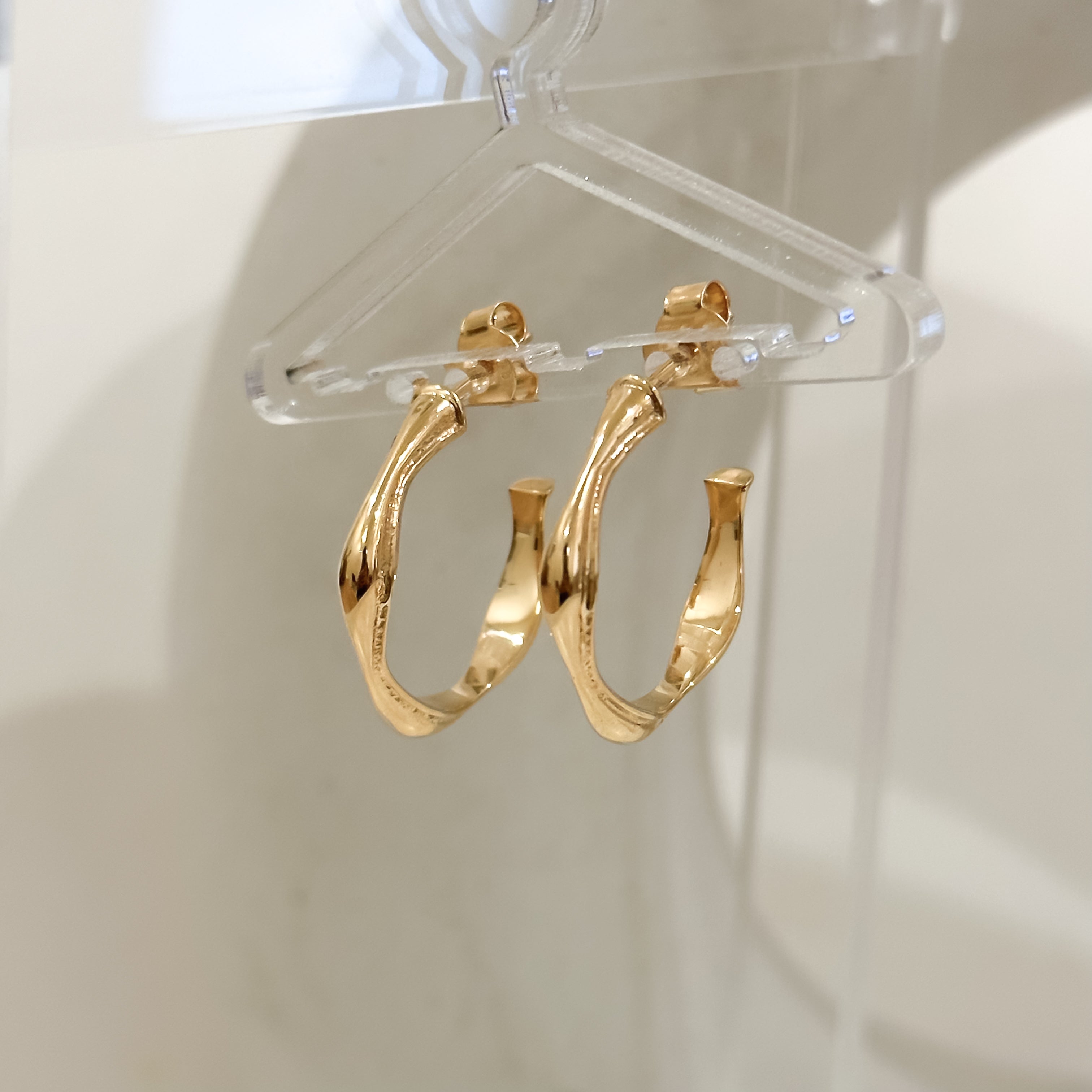 Solid Swirls Everyday Silver Hoops - Octonov 