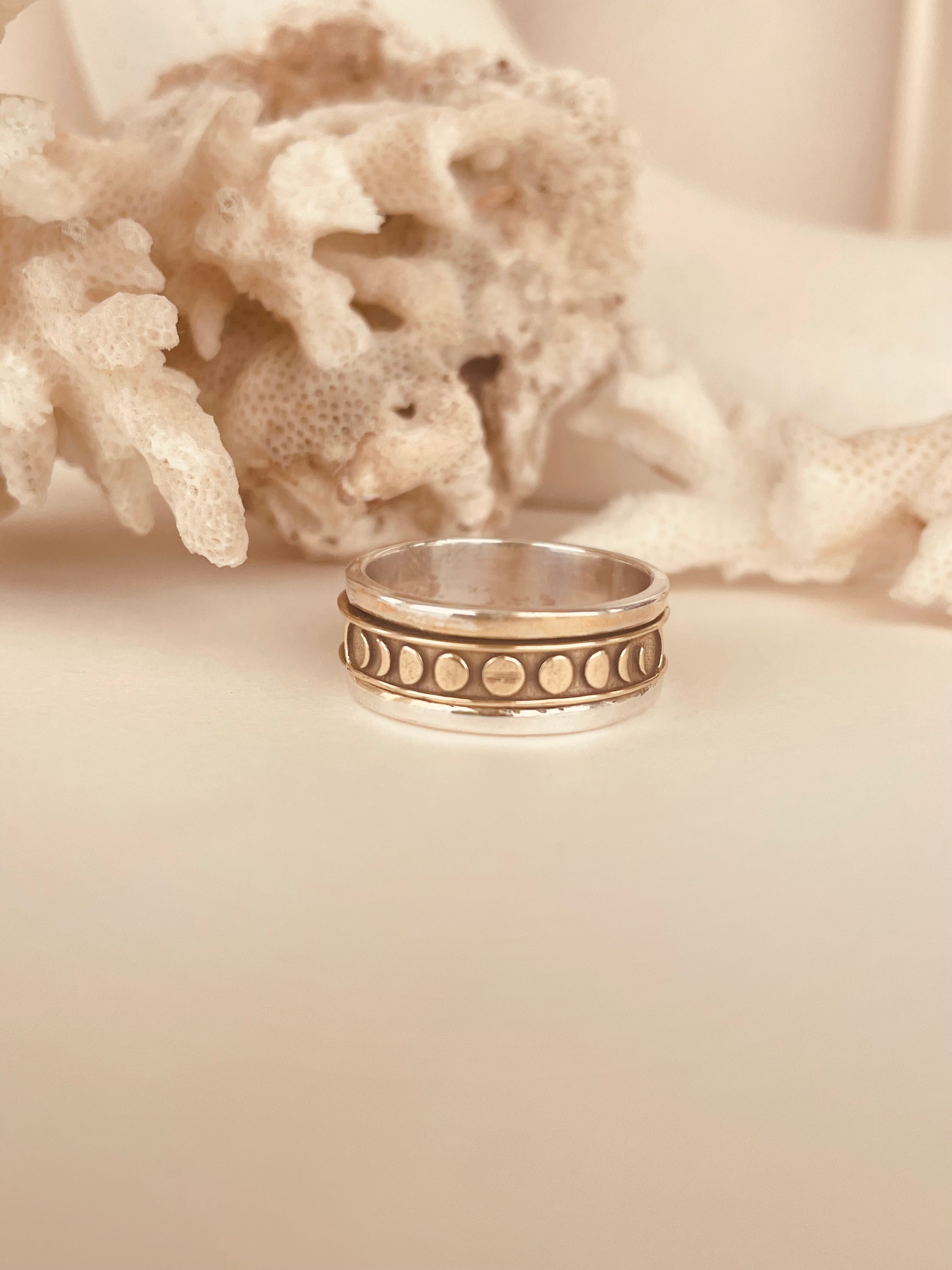 Moon Phase Fidget Spinner Ring - Octonov 