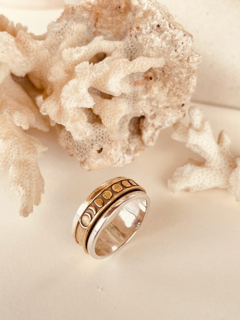 Moon Phase Fidget Spinner Ring