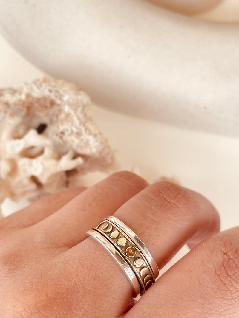 Moon Phase Fidget Spinner Ring