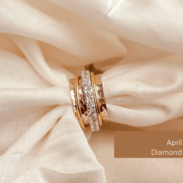 August Birthstone Eternity Spinner Ring - Octonov 