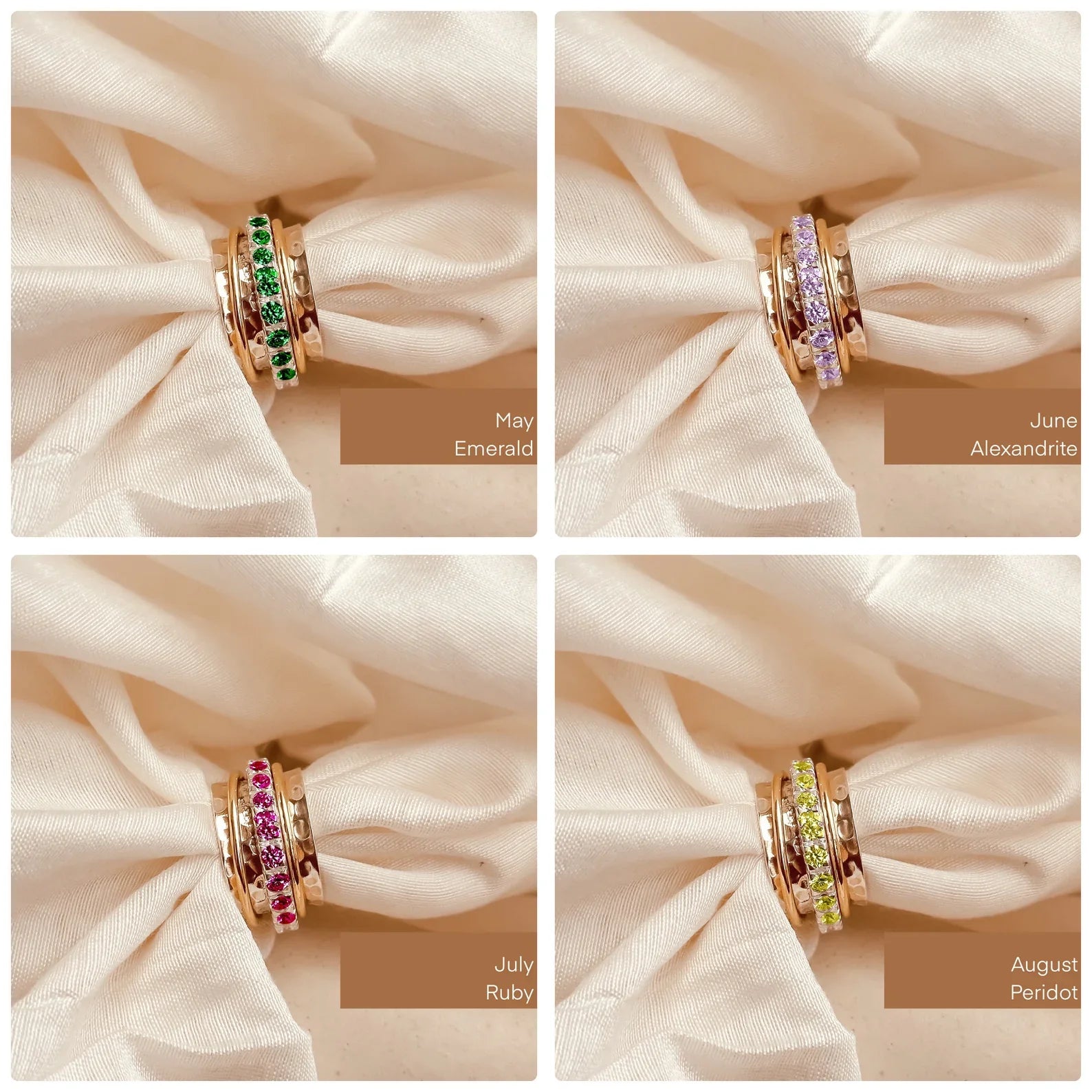 December Birthstone Eternity Spinner Ring - Octonov 