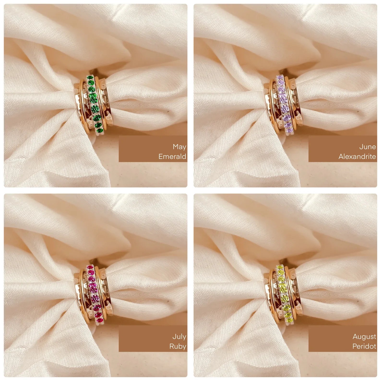 December Birthstone Eternity Spinner Ring - Octonov 