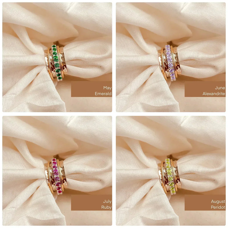 August Birthstone Eternity Spinner Ring