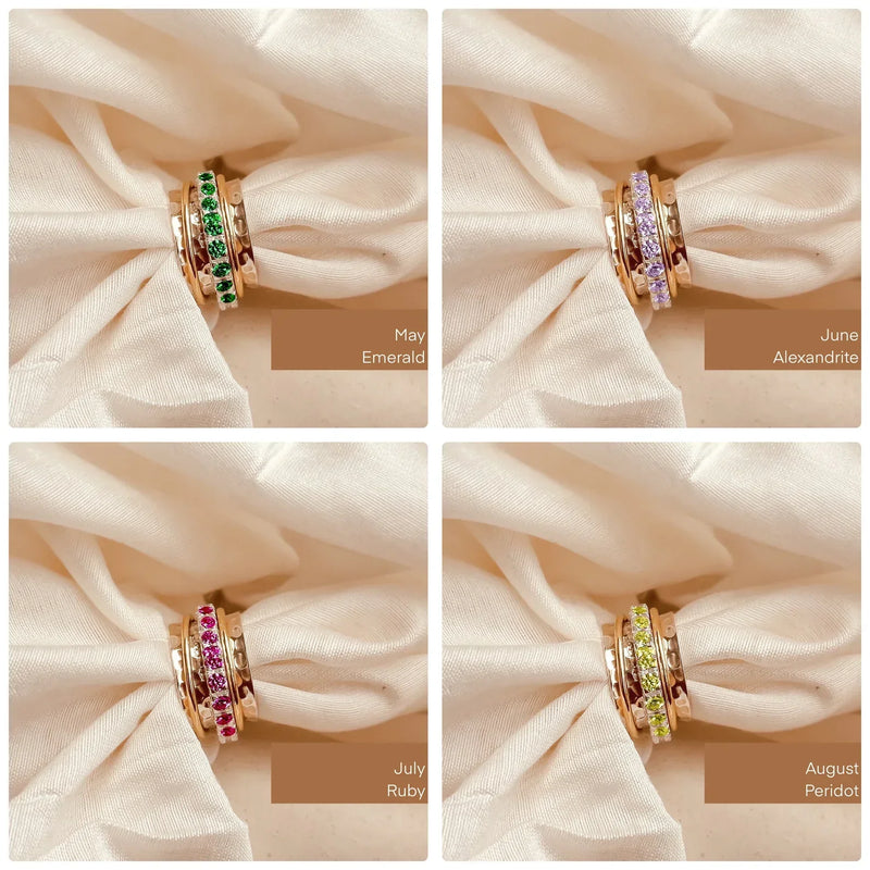 May Birthstone Eternity Spinner Ring