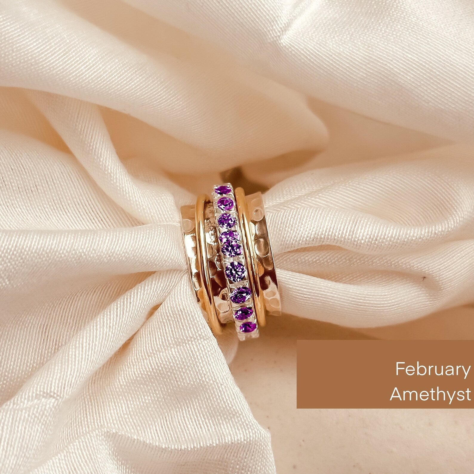 January Birthstone Eternity Spinner Ring - Octonov 