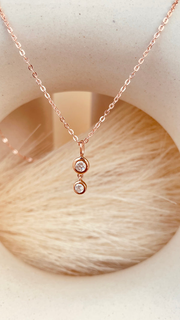 Double Drop Dangling Necklace with Sitara Chain