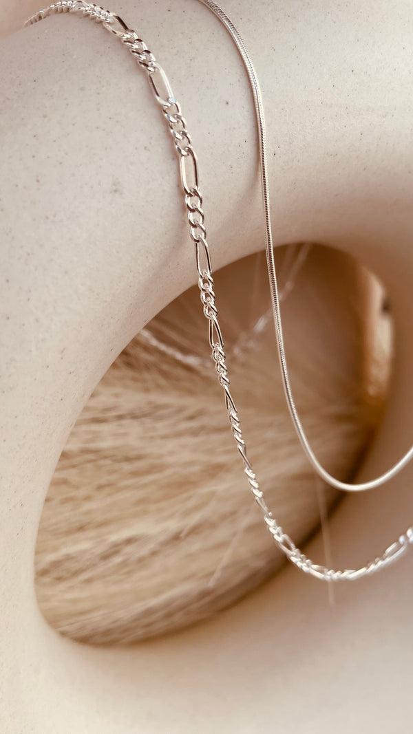 Snake chain and Figaro Necklace Duo