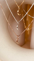 Crescent Moon Necklace with Box Chain - Octonov 