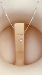 Dainty Token of Faith Cross Necklace with Beaded Chain - Octonov 