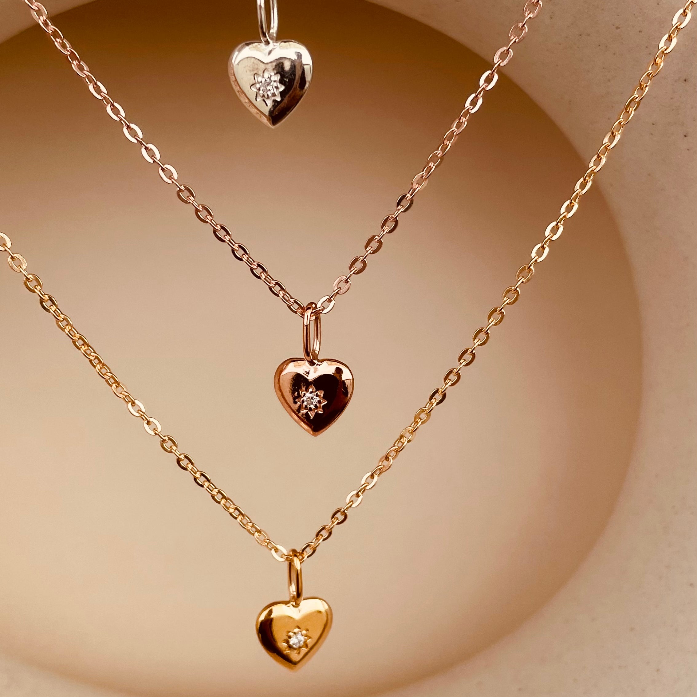 Dainty Vintage Heart Necklace with Sitara Chain - Octonov 