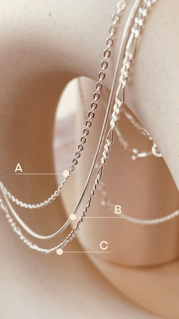 Minimal Silver Layering Trio