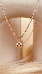 Dainty Steller Sun Charm Necklace with Beaded Chain - Octonov 