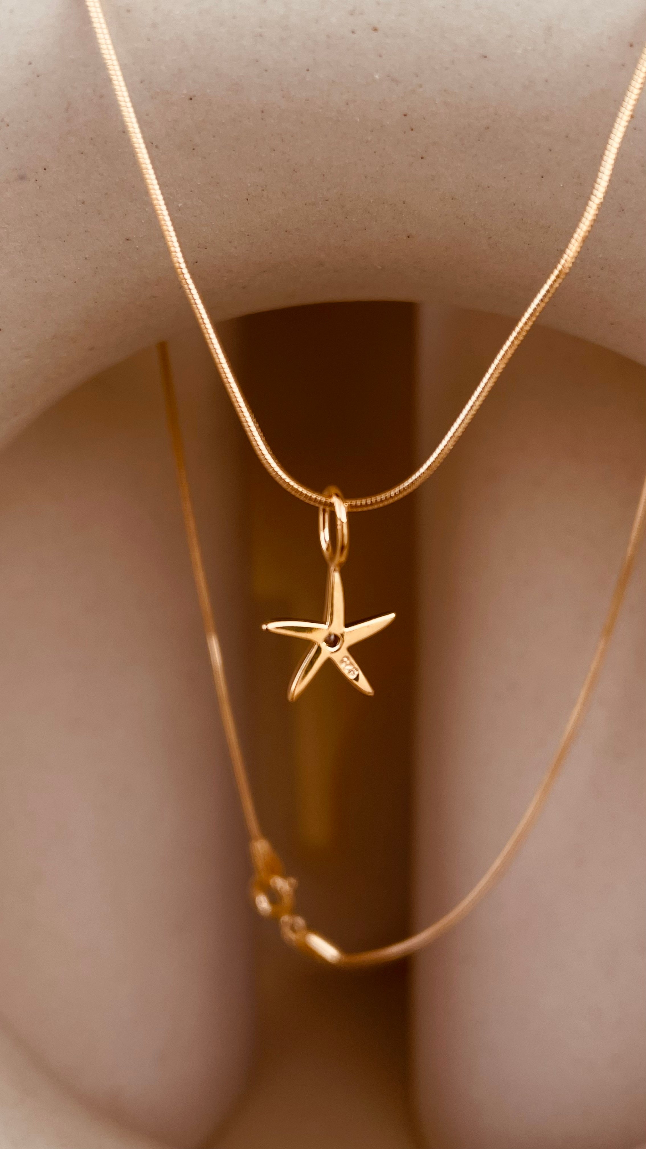 Minimal Starfish Necklace with Snake Chain - Octonov 