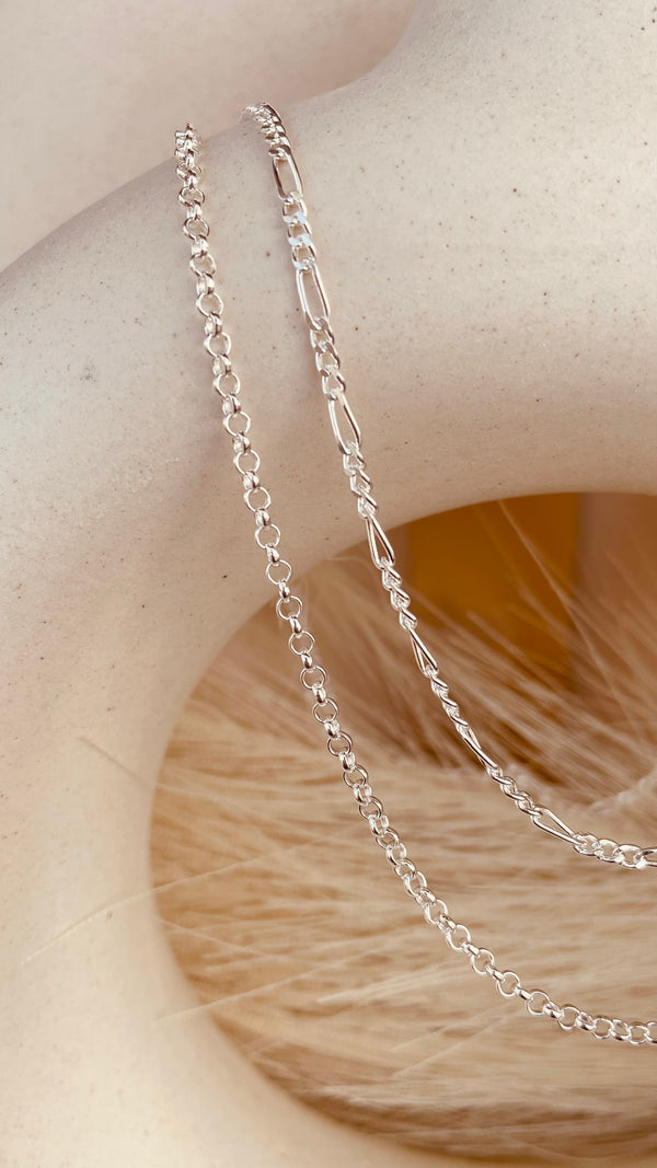 Designer Figaro and Rolo Chain Duo