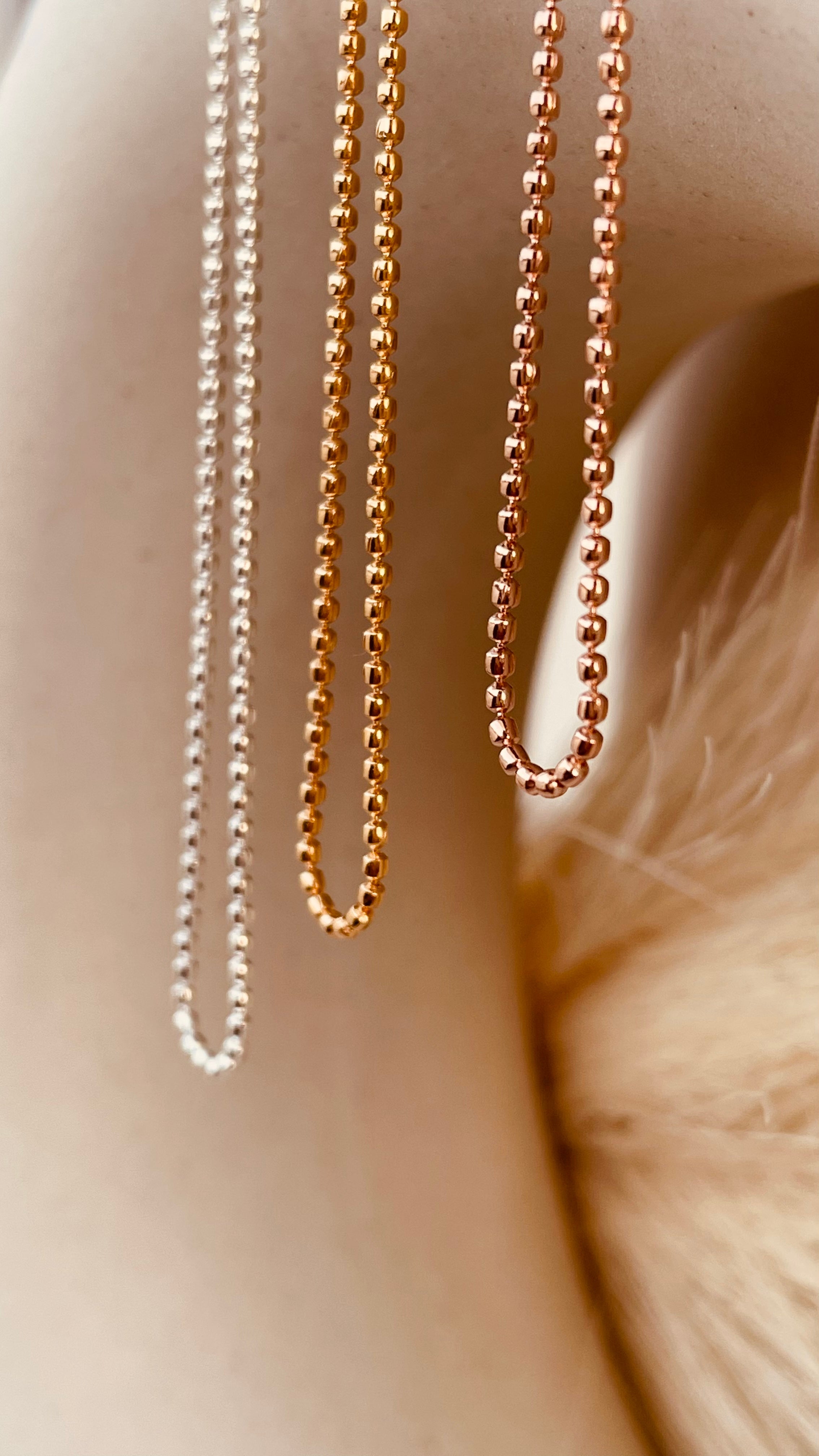 Gold Faceted Beaded Chain Necklace - Octonov 