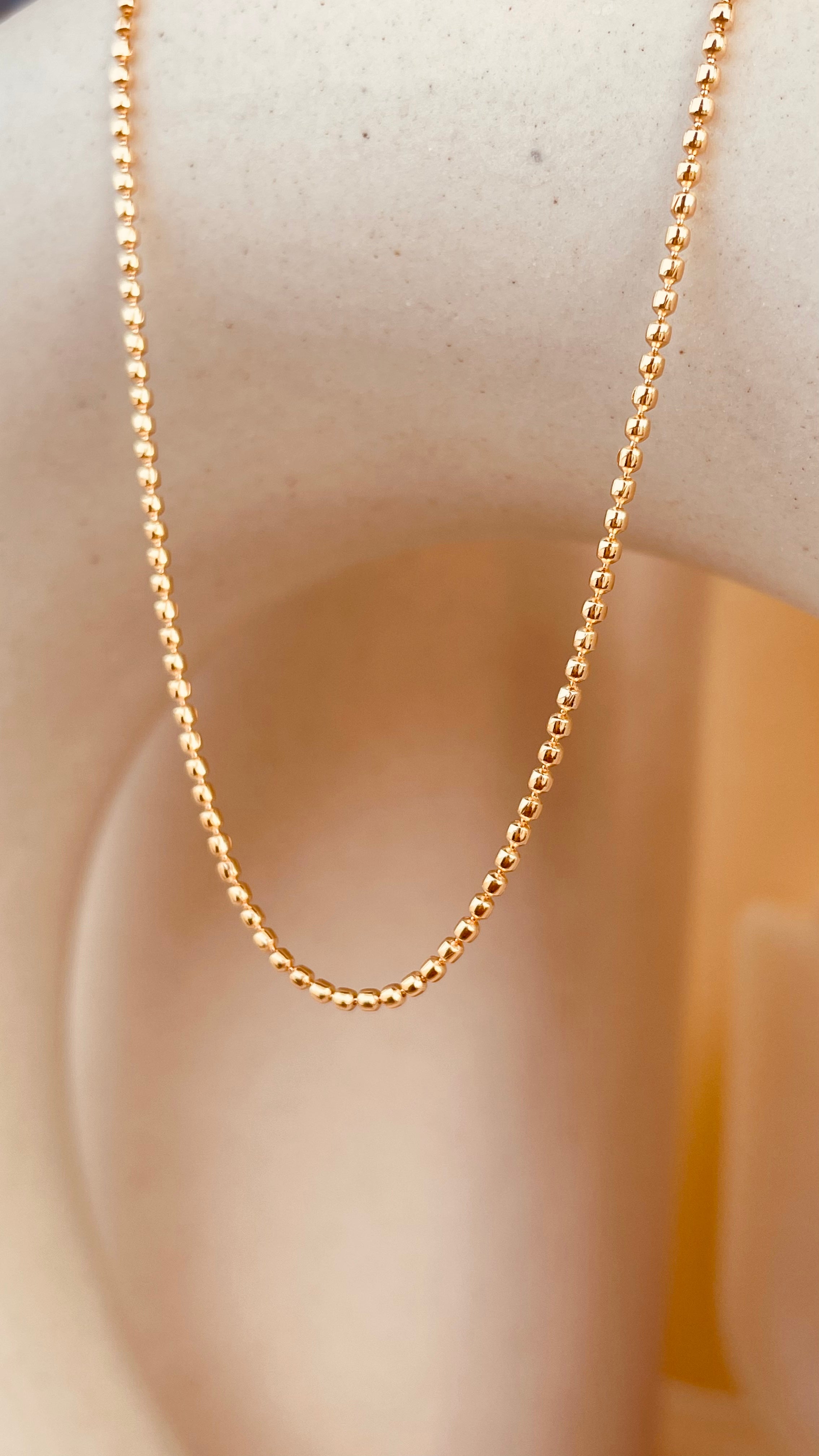 Gold Faceted Beaded Chain Necklace - Octonov 