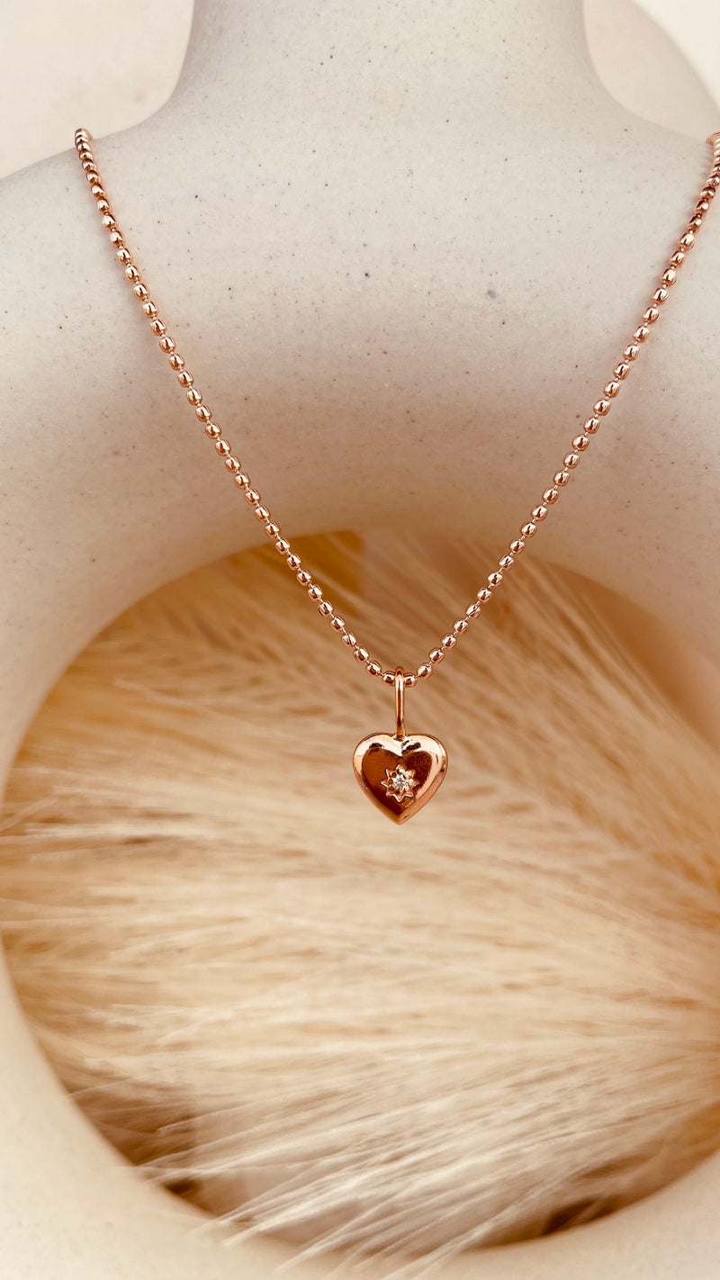 Vintage Love Studded Necklace with Beaded chain