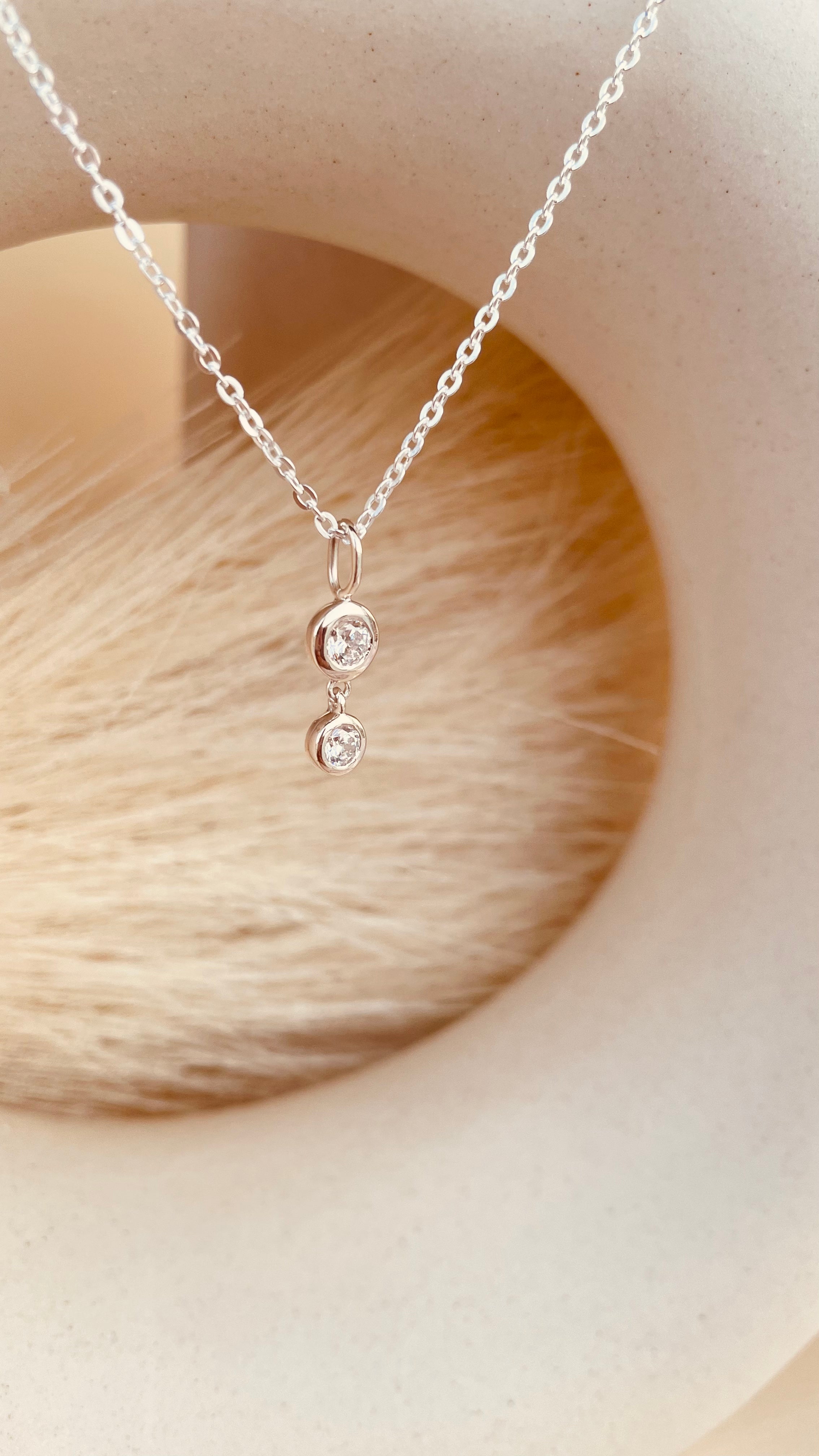 Double Drop Dangling Necklace with Sitara Chain - Octonov 