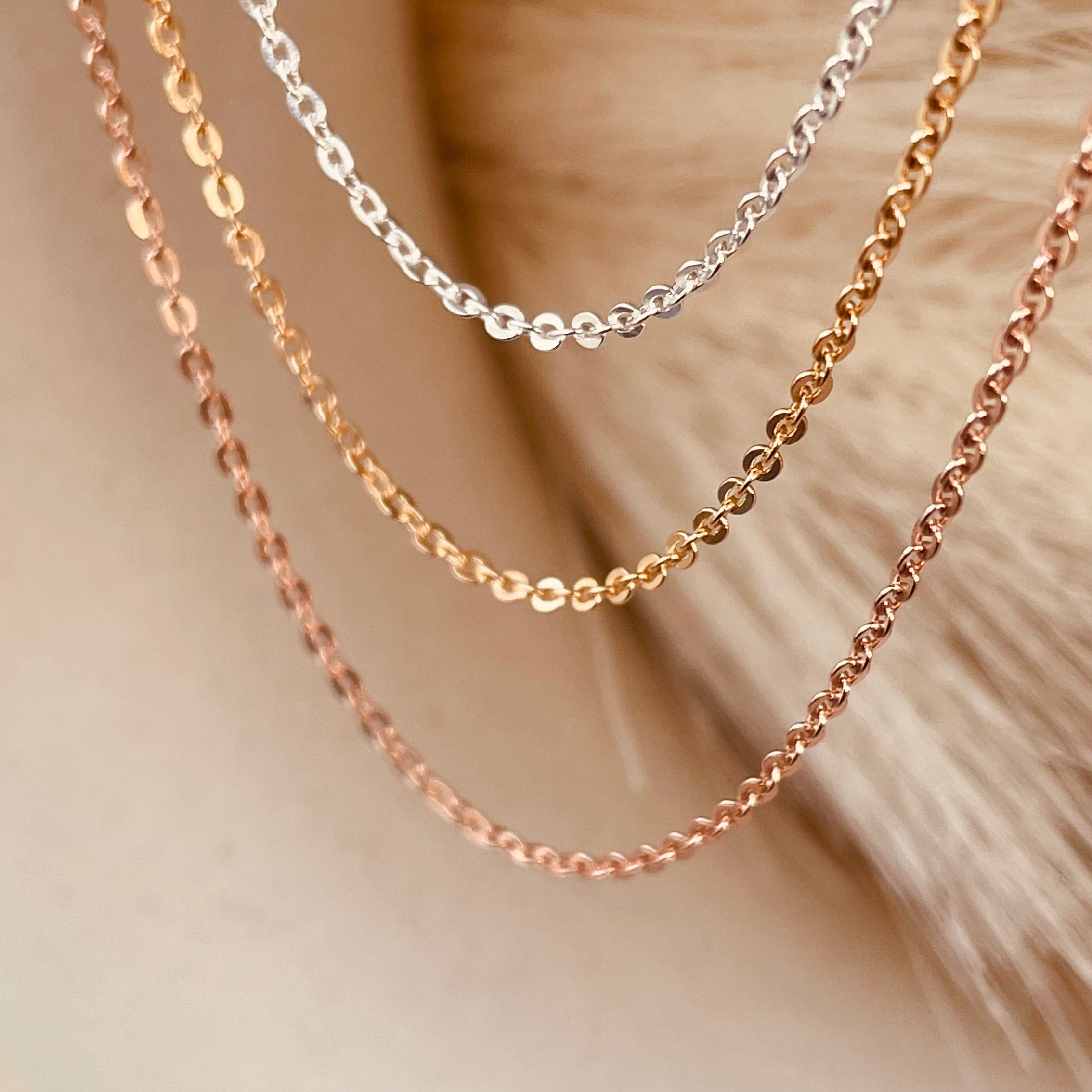 Rose Gold Dainty Shine Sitara Chain Necklace - Octonov 