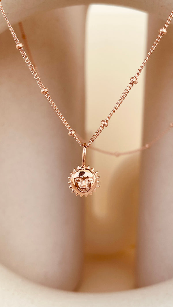 Steller Sun Charm Necklace with Satellite Chain