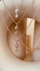 Dainty Double Drop Dangling Necklace with Beaded Chain - Octonov 