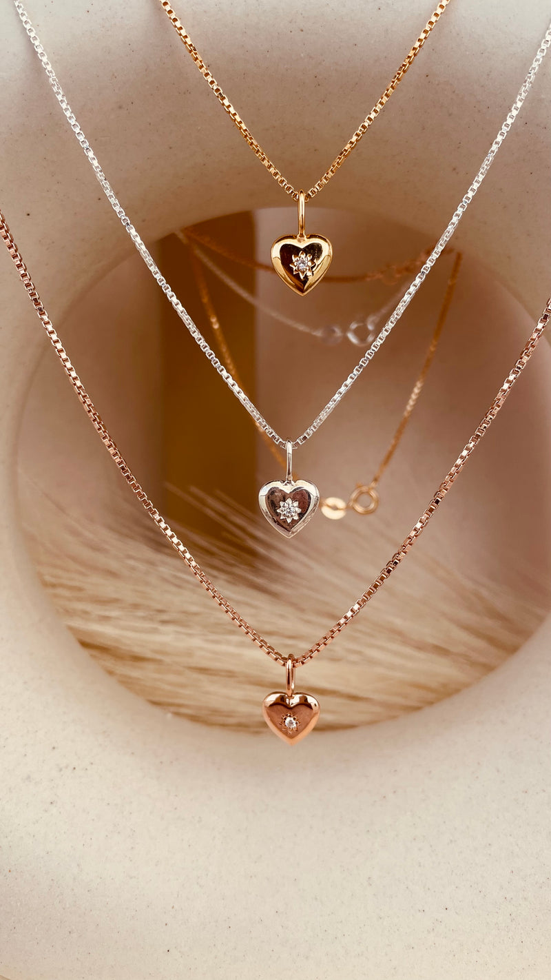 Vintage Heart Classy Necklace with Box Chain