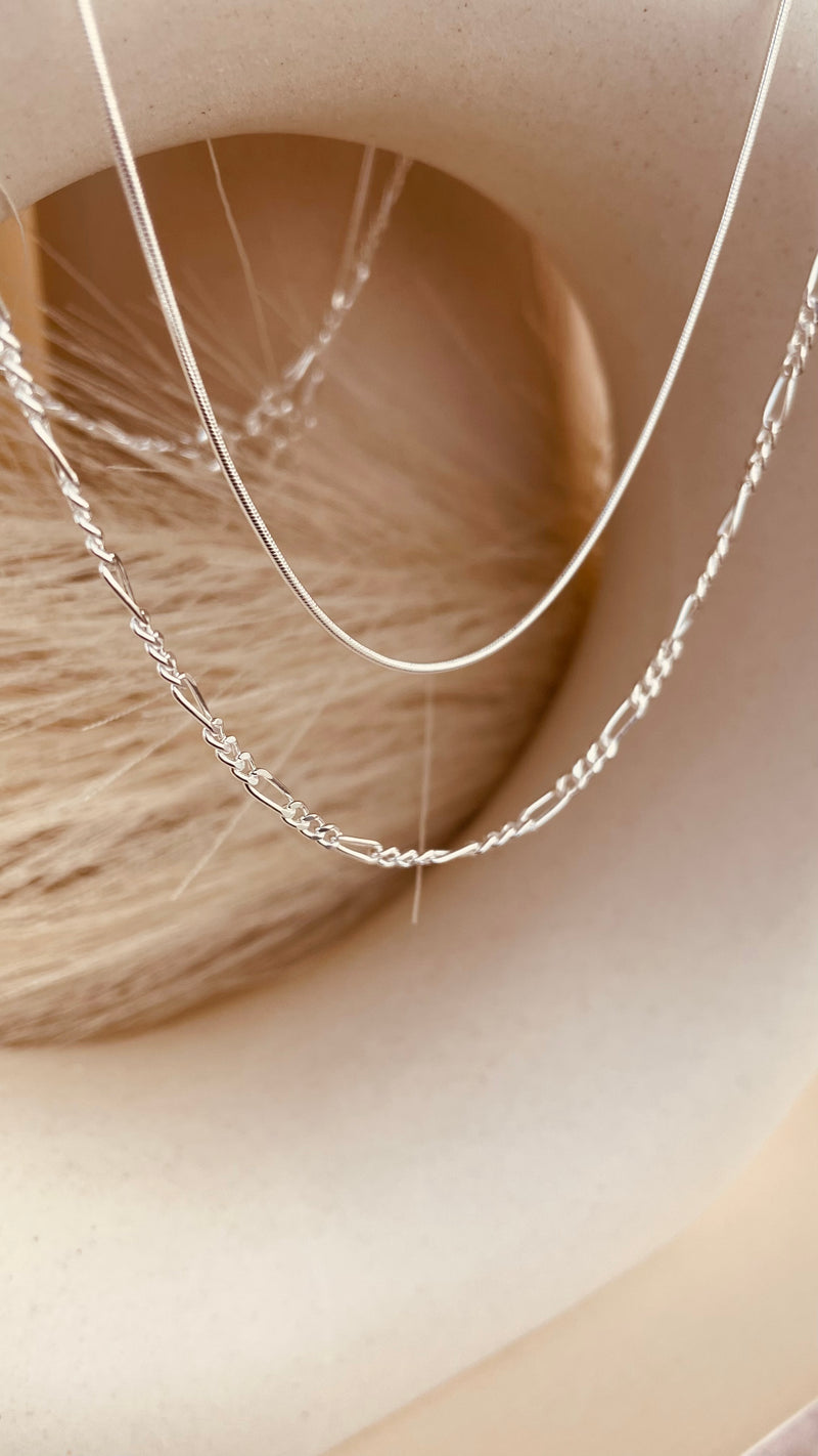 Snake chain and Figaro Necklace Duo