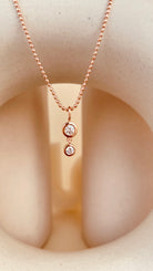 Dainty Double Drop Dangling Necklace with Beaded Chain - Octonov 