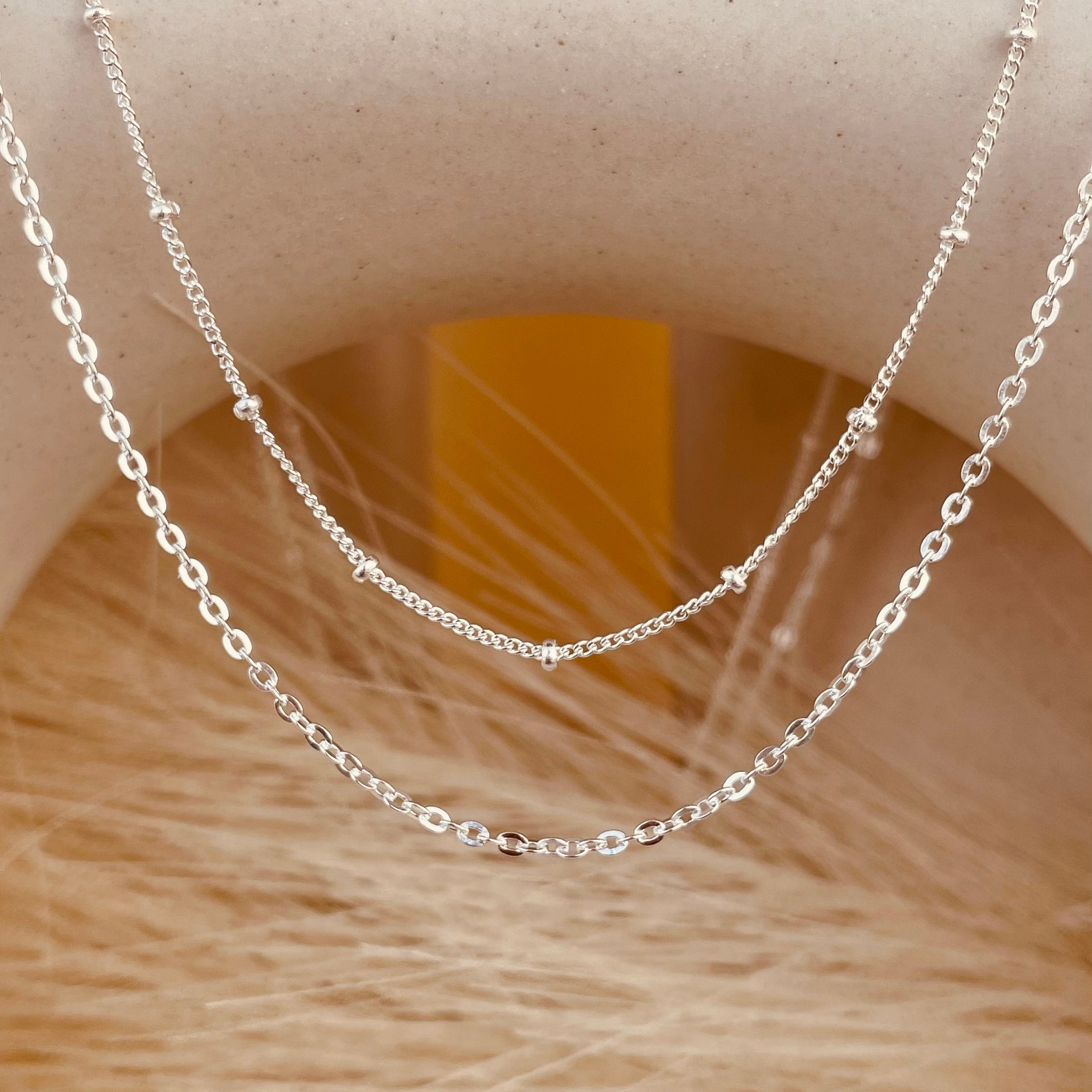 Duo of Satellite and Dainty Sitara Necklace - Octonov 