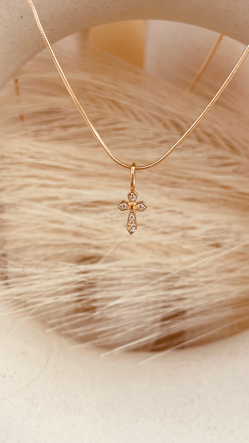Minimal Token of Faith Necklace with Snake Chain