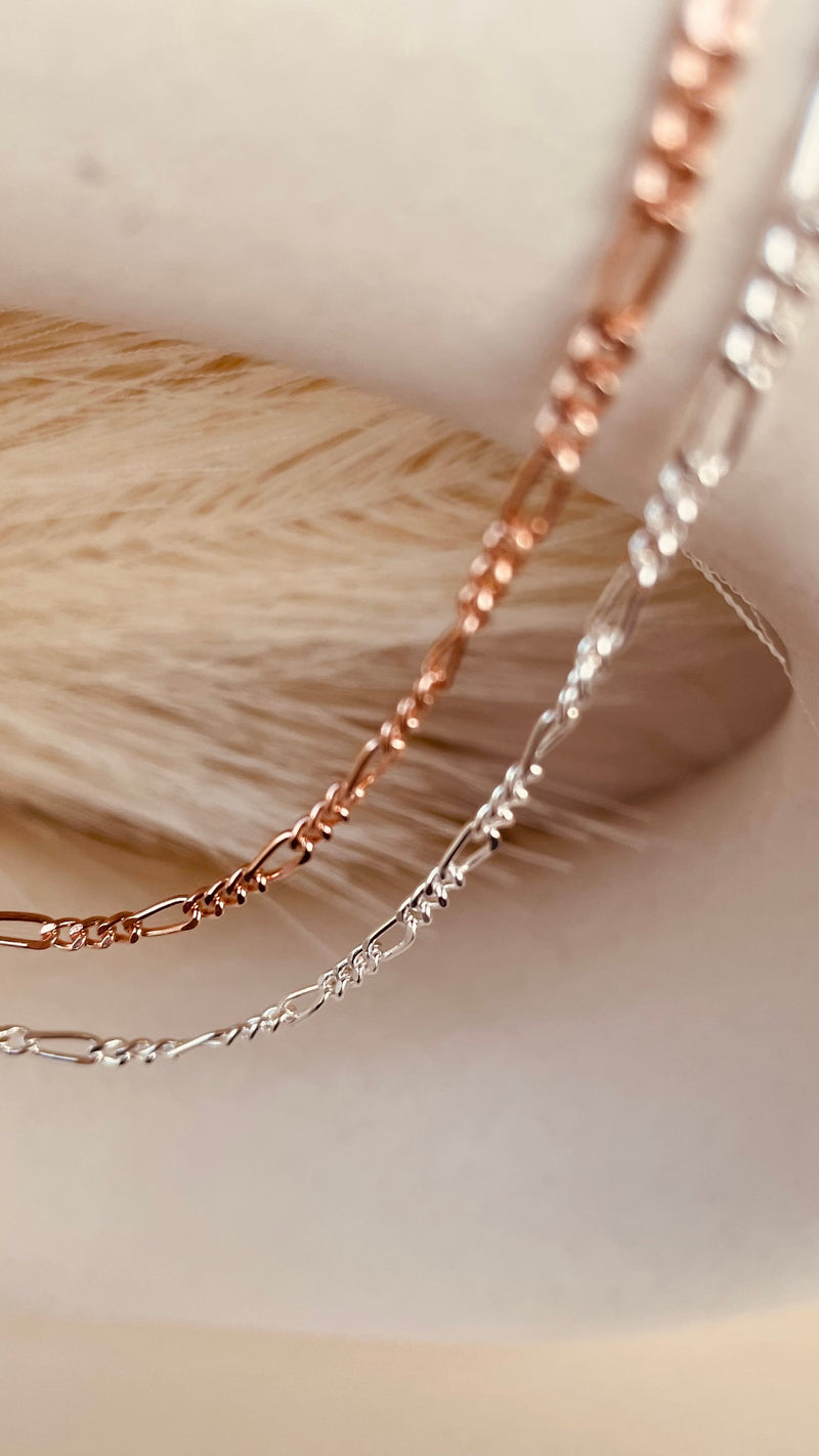 Rose Gold Dainty Figaro Necklace