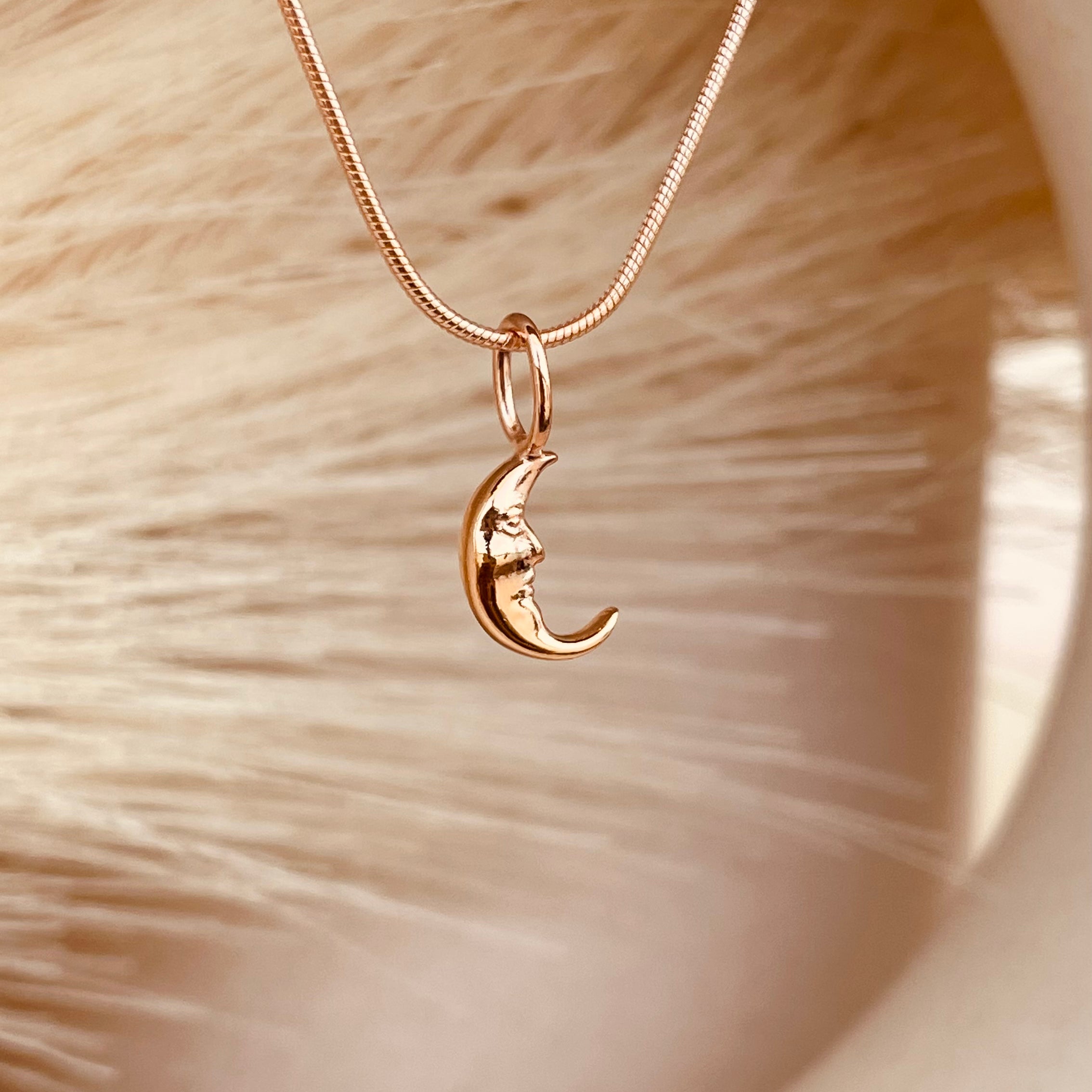 Crescent Moon Necklace with Snake Chain - Octonov 