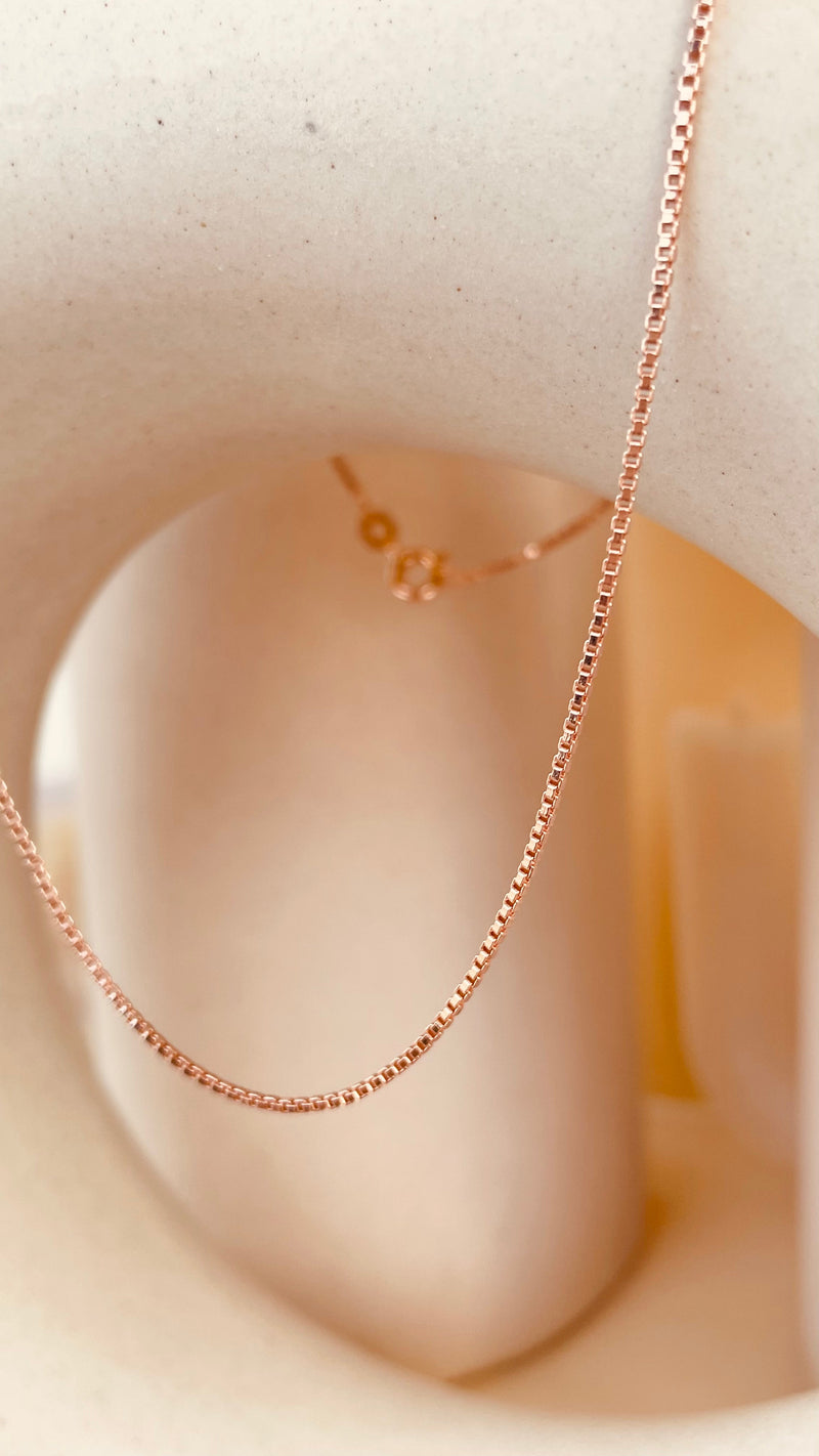 Gold Box Chain Necklace