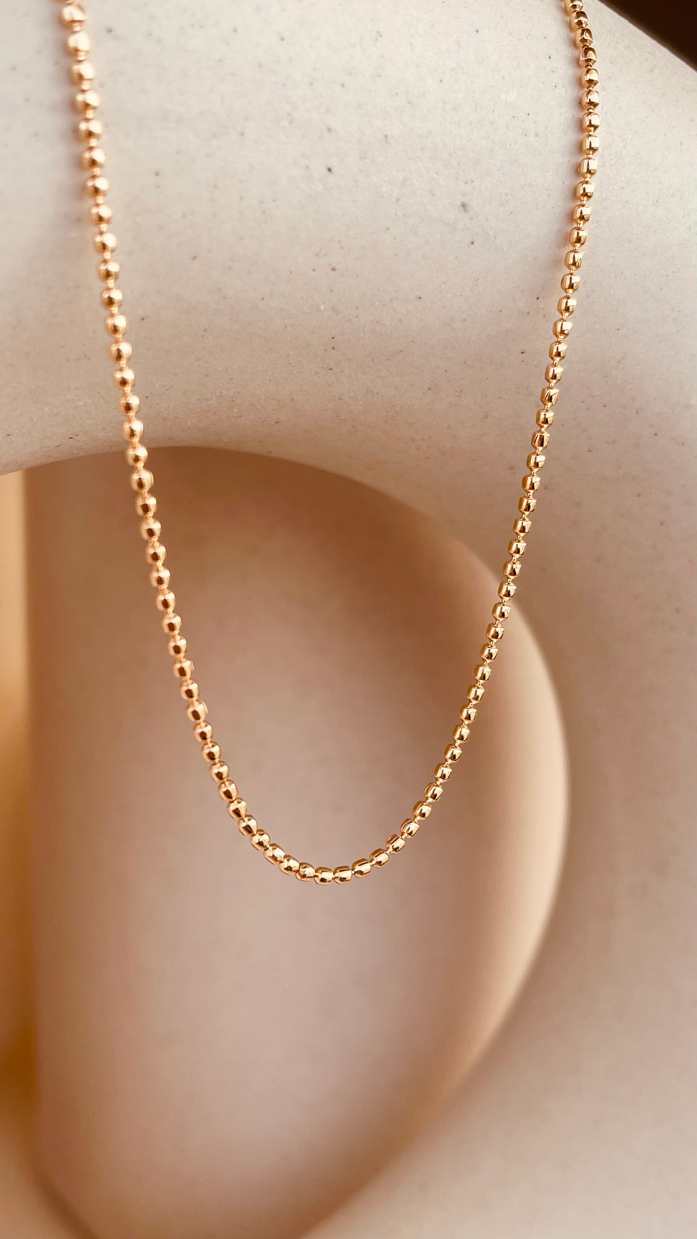 Gold Faceted Beaded Chain Necklace - Octonov 