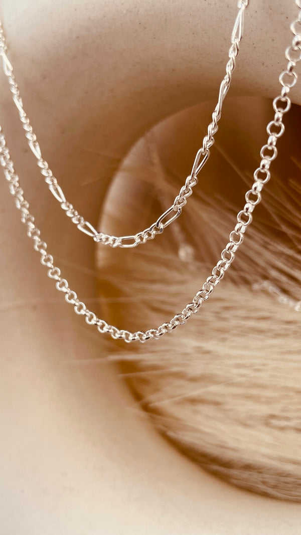 Designer Figaro and Rolo Chain Duo