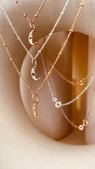 Crescent Moon Necklace with Satellite Chain - Octonov 