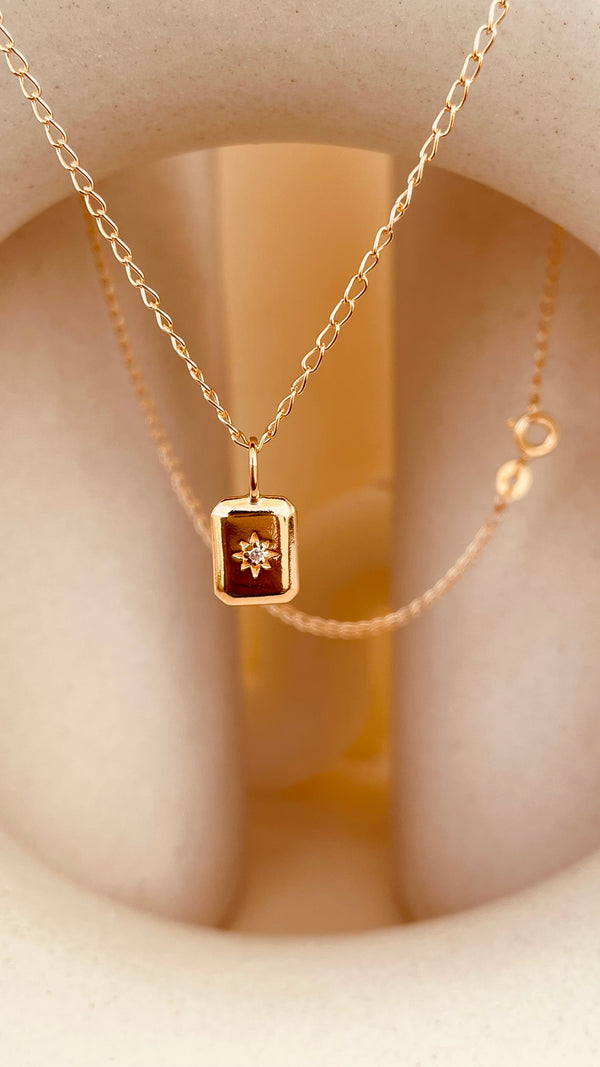 Dainty North Star Necklace with Cable chain