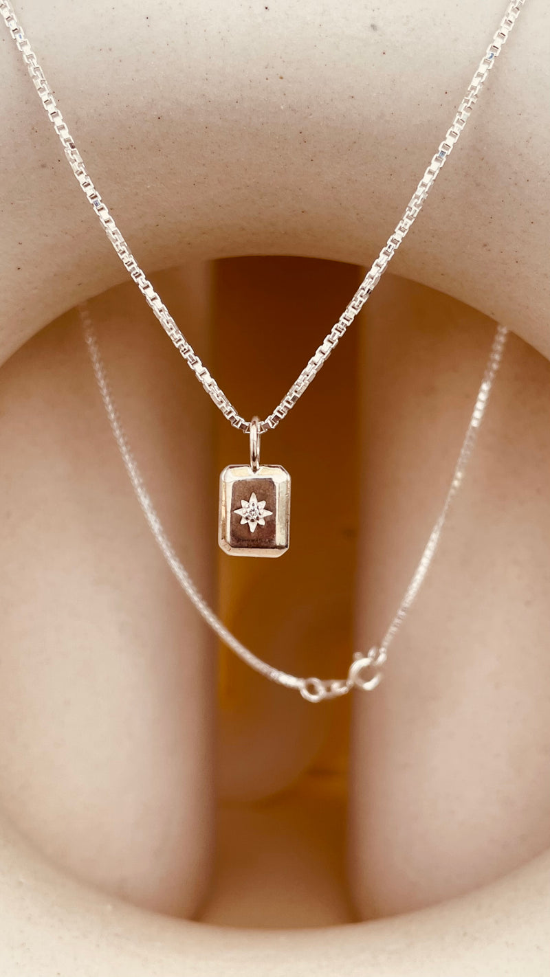 Dainty North Star Necklace with Box Chain