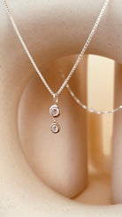 Minimal Double Drop Dangling Necklace with Box Chain - Octonov 