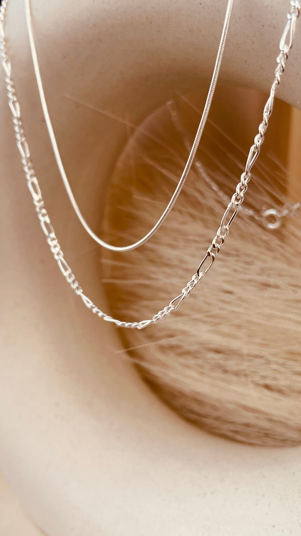 Snake chain and Figaro Necklace Duo