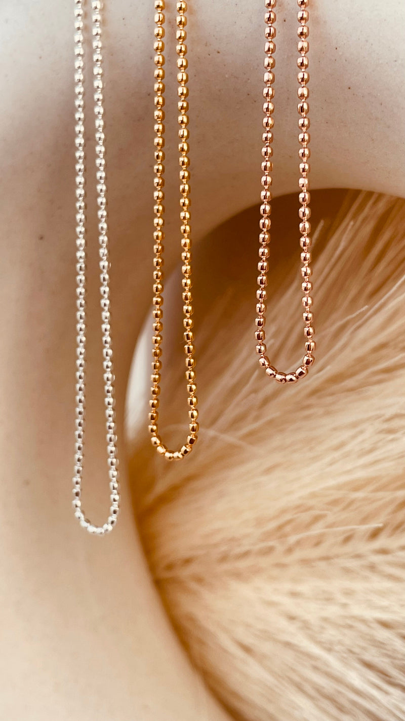 Gold Faceted Beaded Chain Necklace